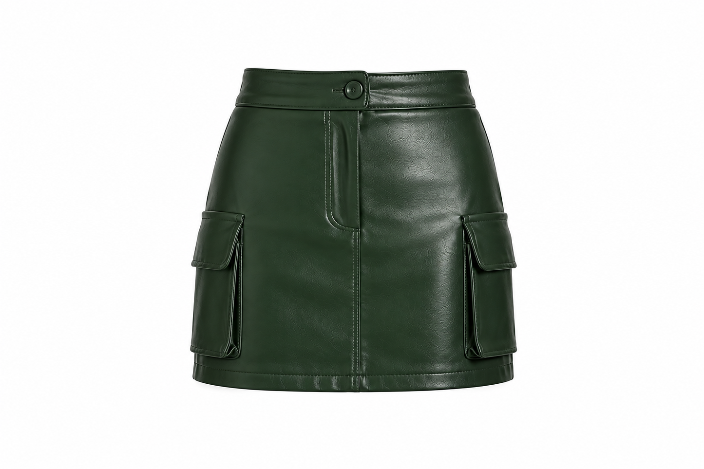 “Emerald Icon” Vegan Mini Cargo Skirt