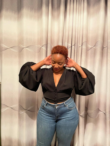 "Sahara" Lantern Sleeve Blouse