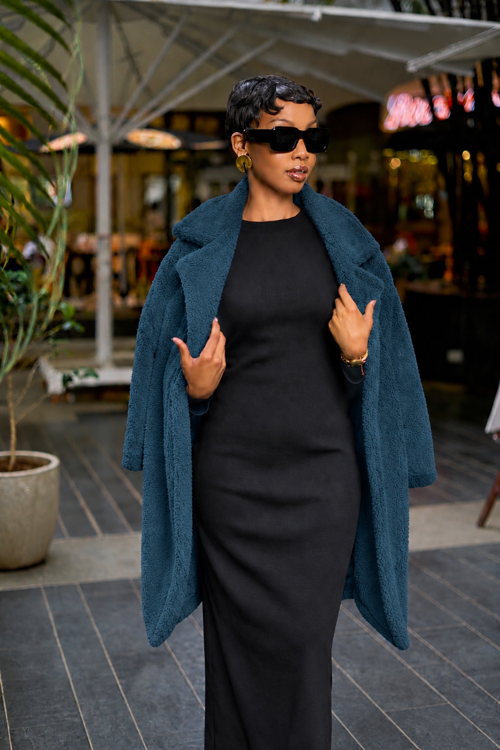 “Cover Girl” Teddy Coat- Dark Teal