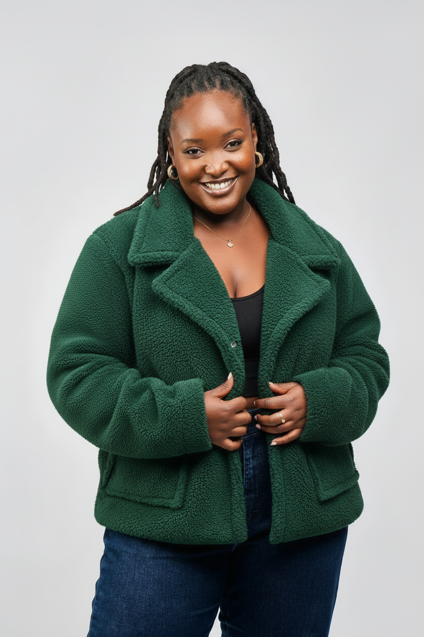 “All Fur it” Teddy Coat- Emerald Green