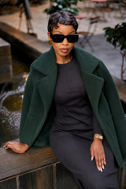 “Green Flag” Coat- Emerald Green