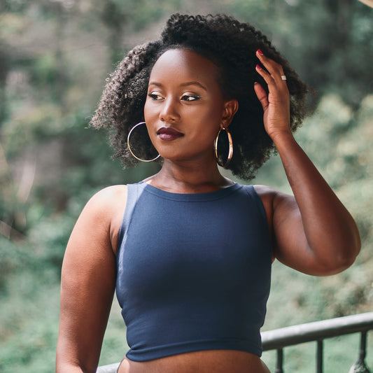 “Basic” Navy Crop Top