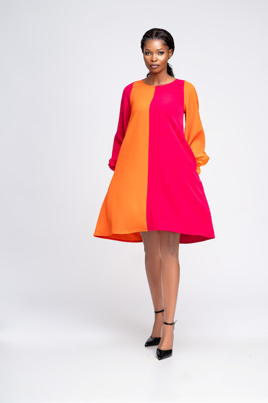 “Main Character" Two Toned Shift Dress
