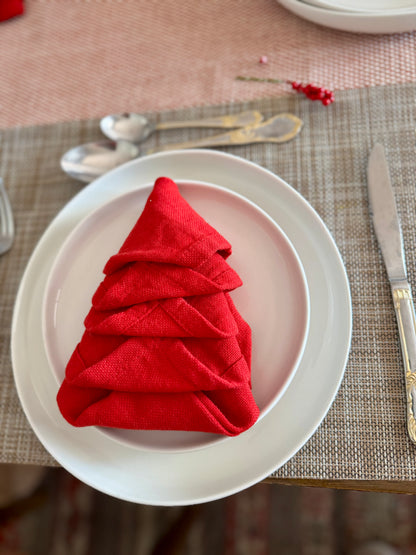 "Deep Red" Holiday Napkins