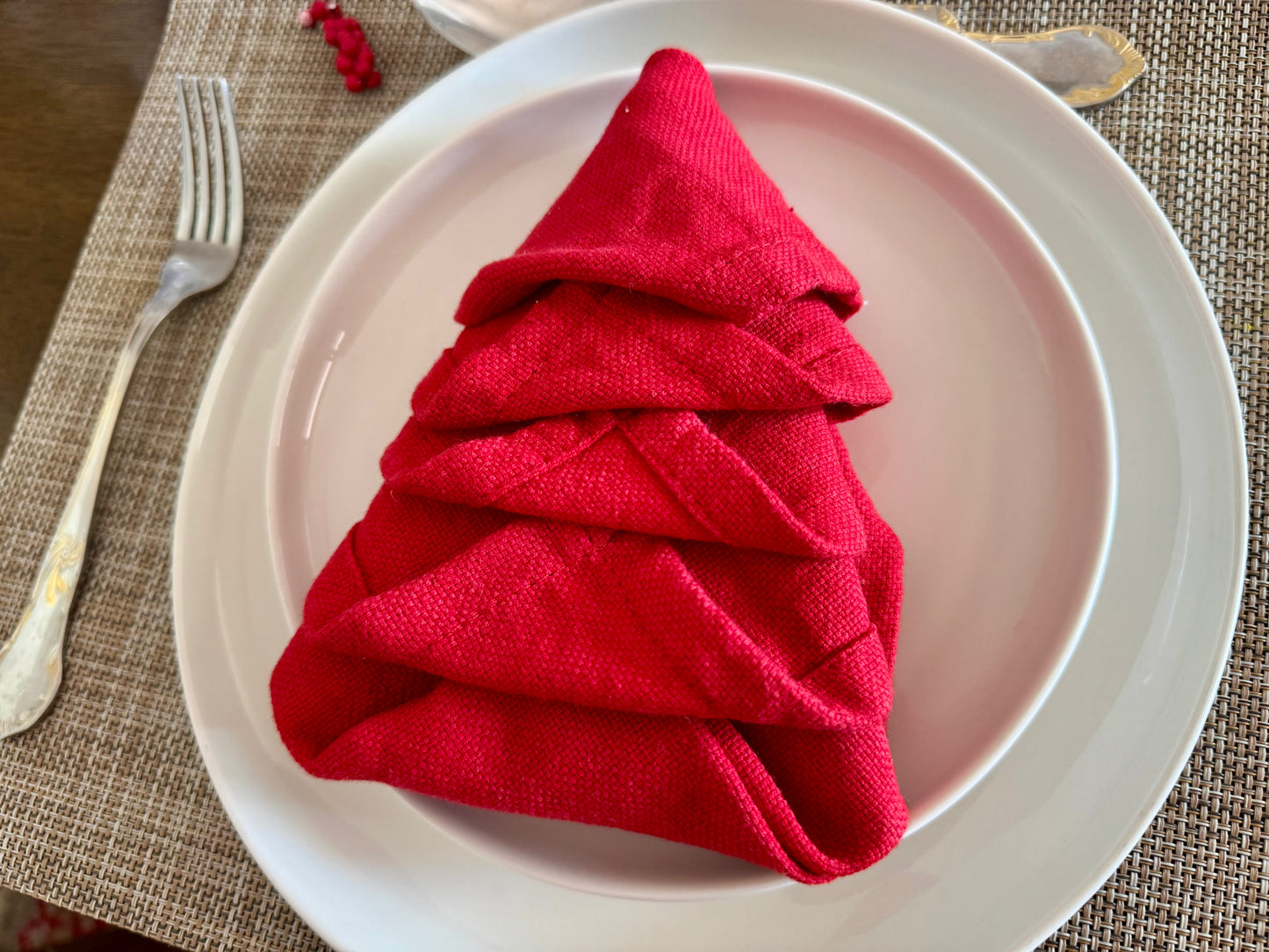 "Deep Red" Holiday Napkins