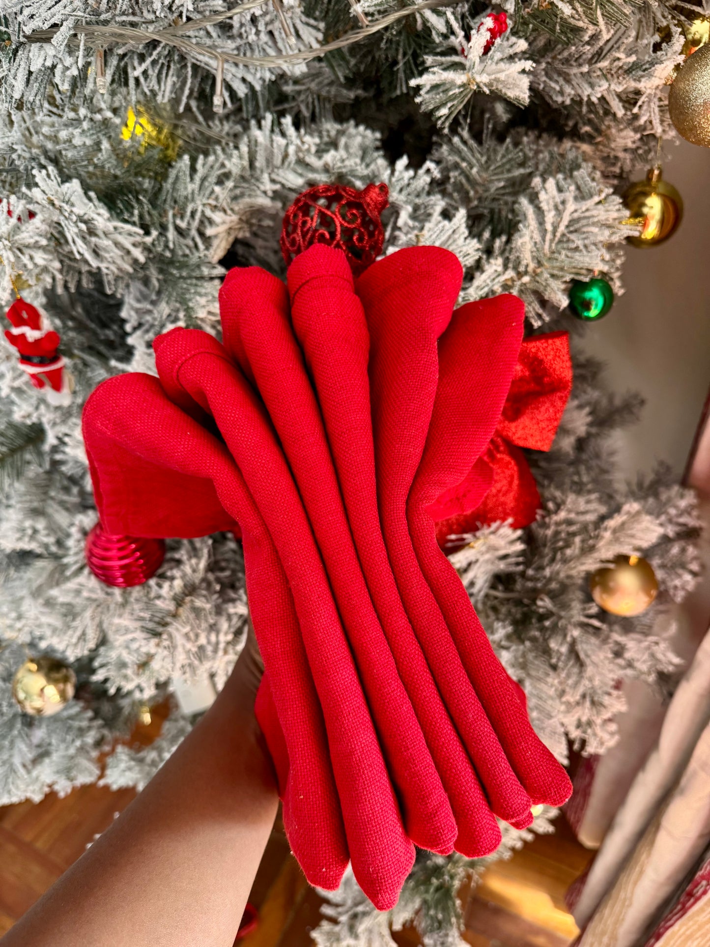 "Deep Red" Holiday Napkins