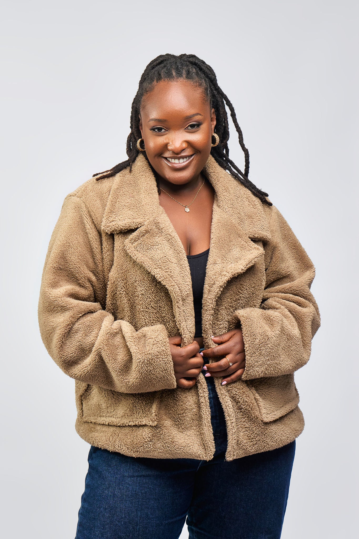 “All Fur it” Teddy Coat- Latte Brown