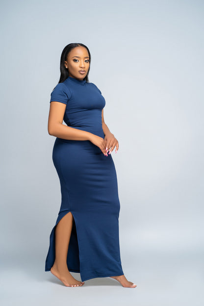 "Navy Baddie" Maxi Bodycon dress