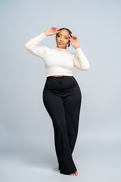 "Cozy Days" Ribbed Crop Top- Light Beige