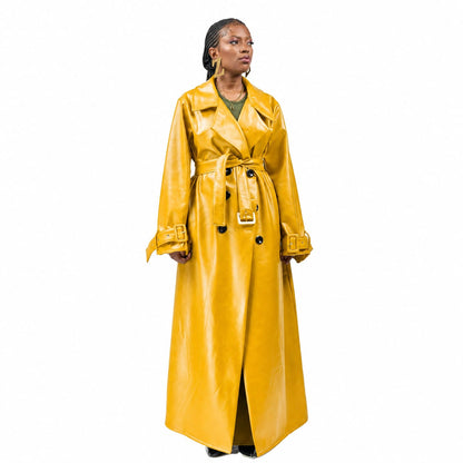 “Quiet Fire” Vegan Leather Trench Coat