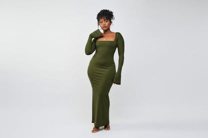 “Effortlessly Elegant” Bodycon Dress- Hunter Green"
