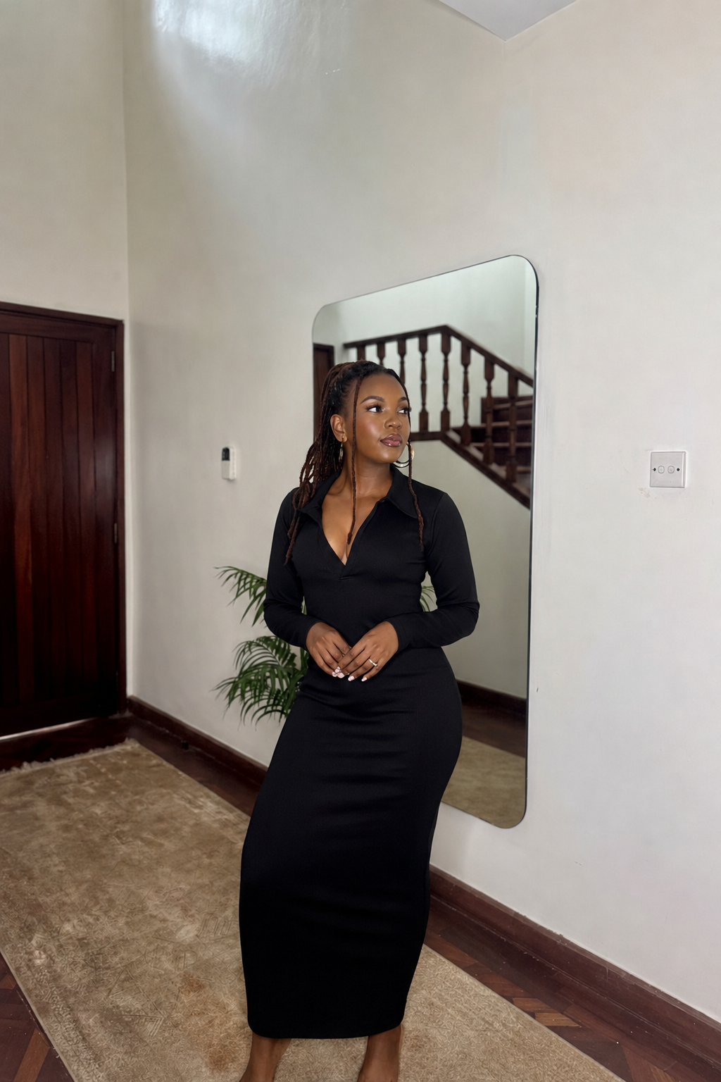 “Soft Launch" Maxi- Black Bodycon