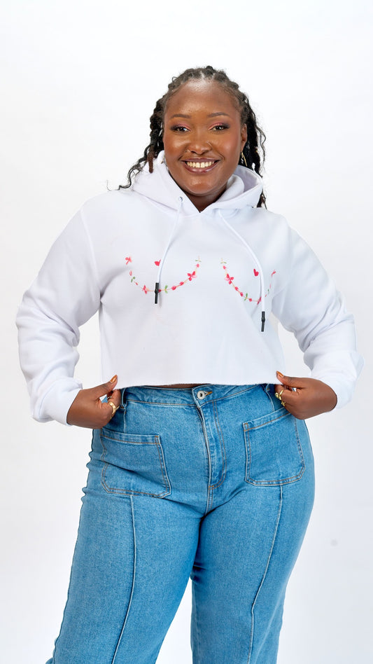 "Pink Warrior" Crop Hoodie