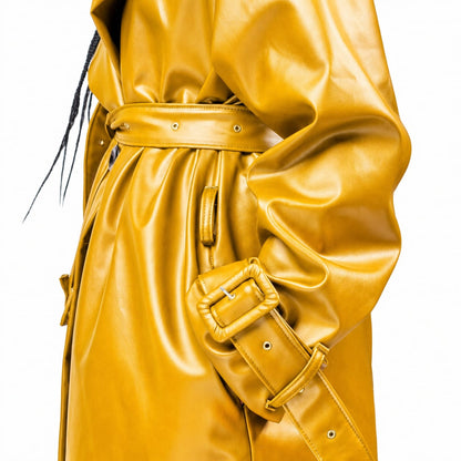“Quiet Fire” Vegan Leather Trench Coat