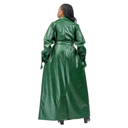 “Forest after Dark” Vegan Leather Trench Coat