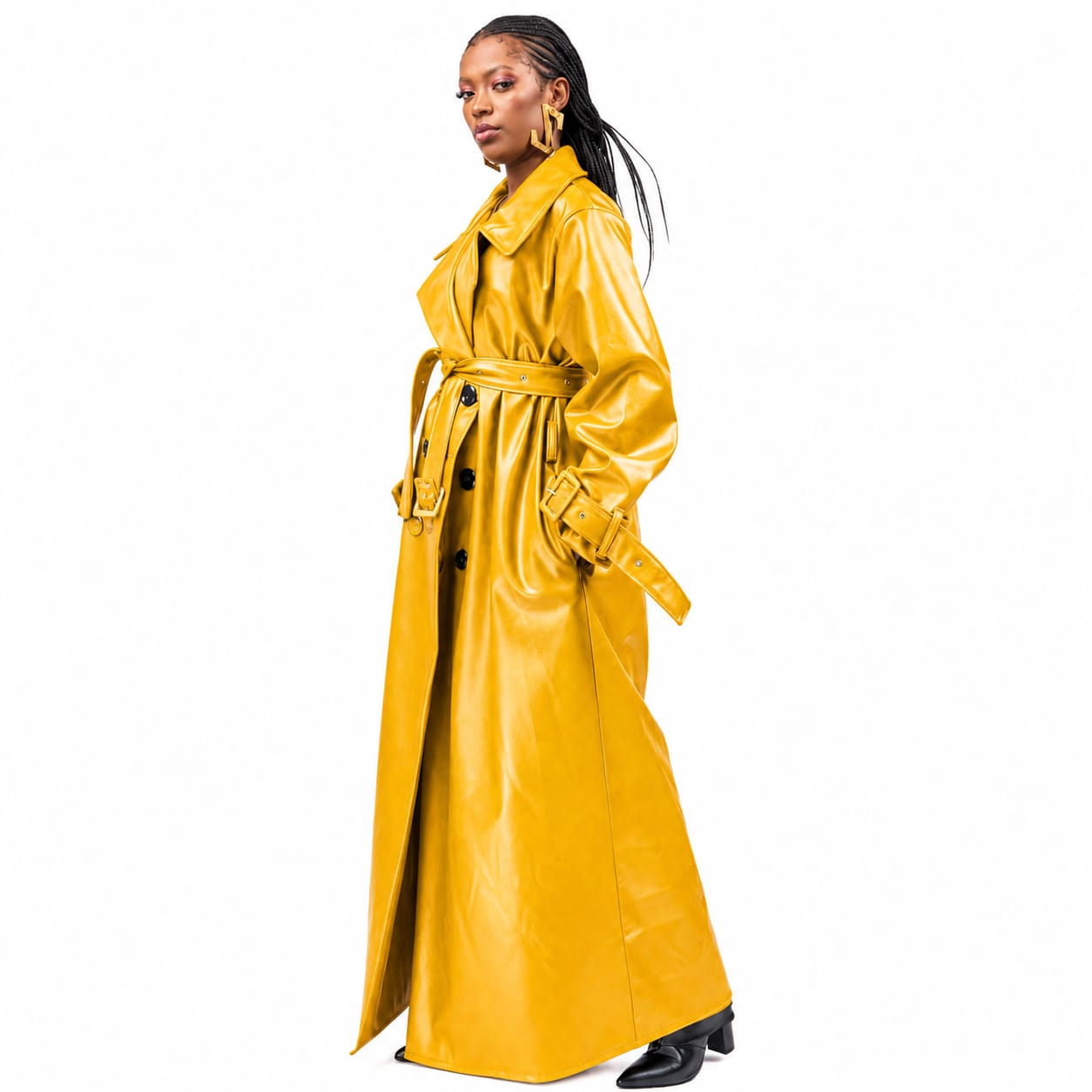 “Quiet Fire” Vegan Leather Trench Coat