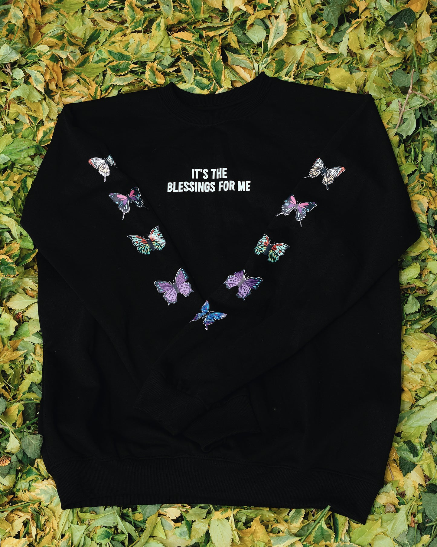"It's the Blessings For Me" Long Sleeve Crewneck Sweatshirt