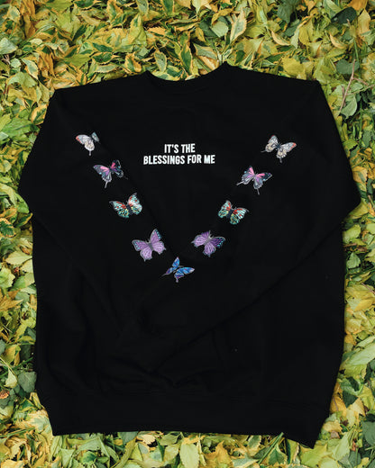 "It's the Blessings For Me" Long Sleeve Crewneck Sweatshirt