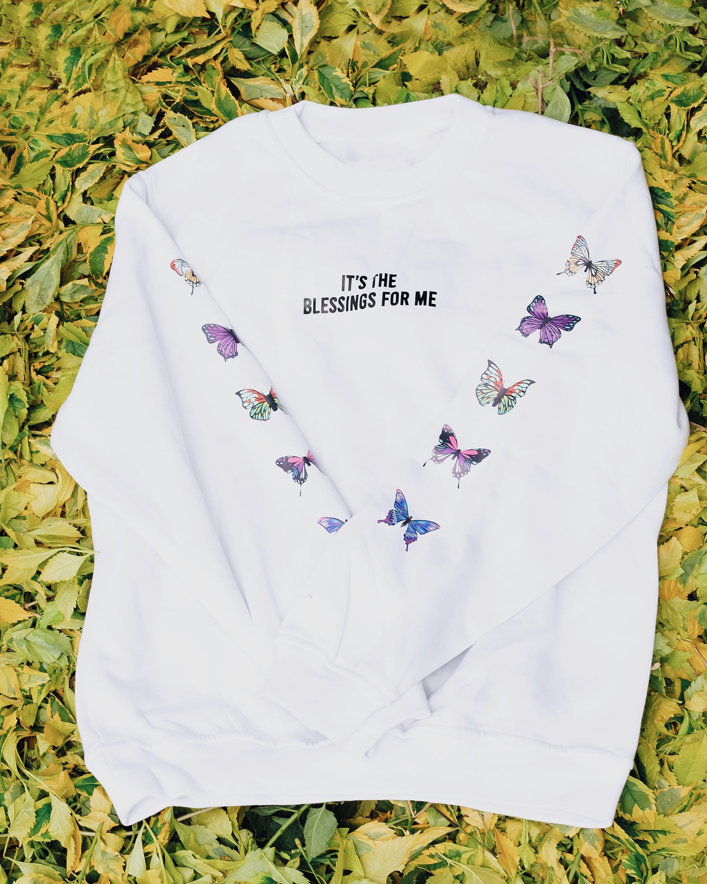 "It's the Blessings For Me" Long Sleeve Crewneck Sweatshirt
