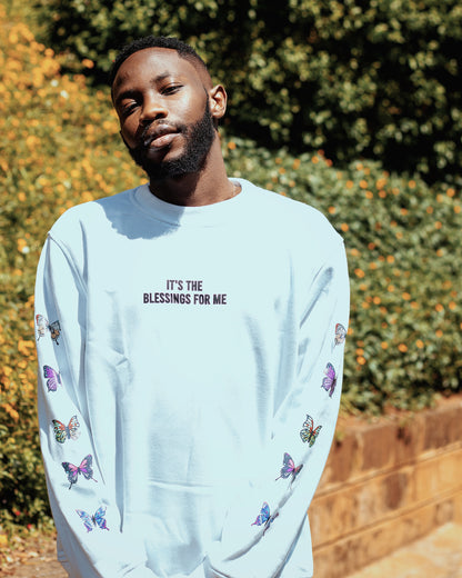 "It's the Blessings For Me" Long Sleeve Crewneck Sweatshirt