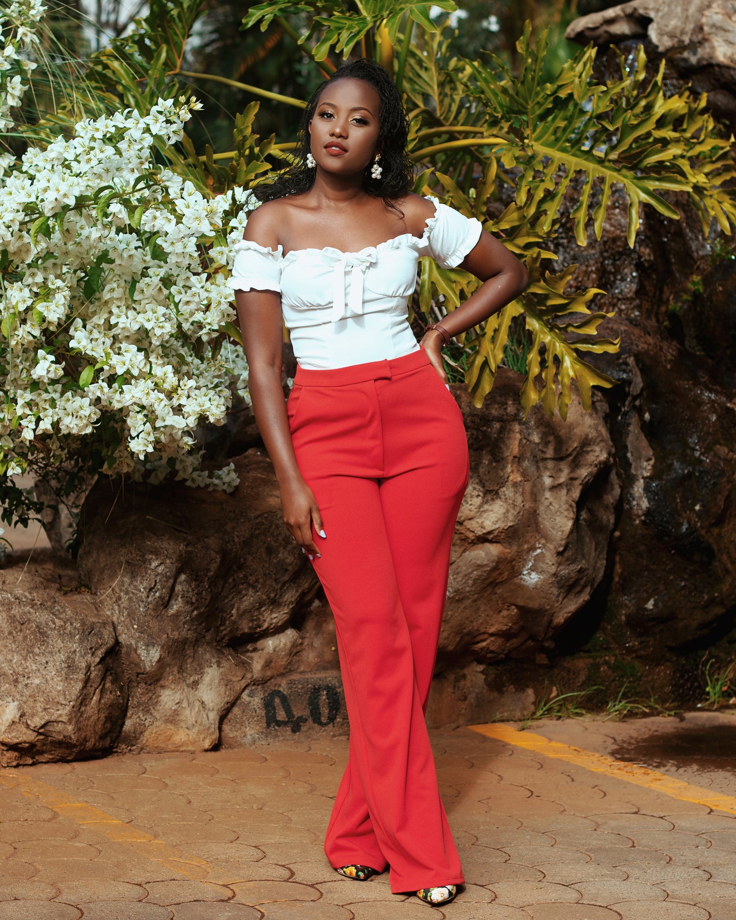 "Girl Boss" Red Wide Leg Pants