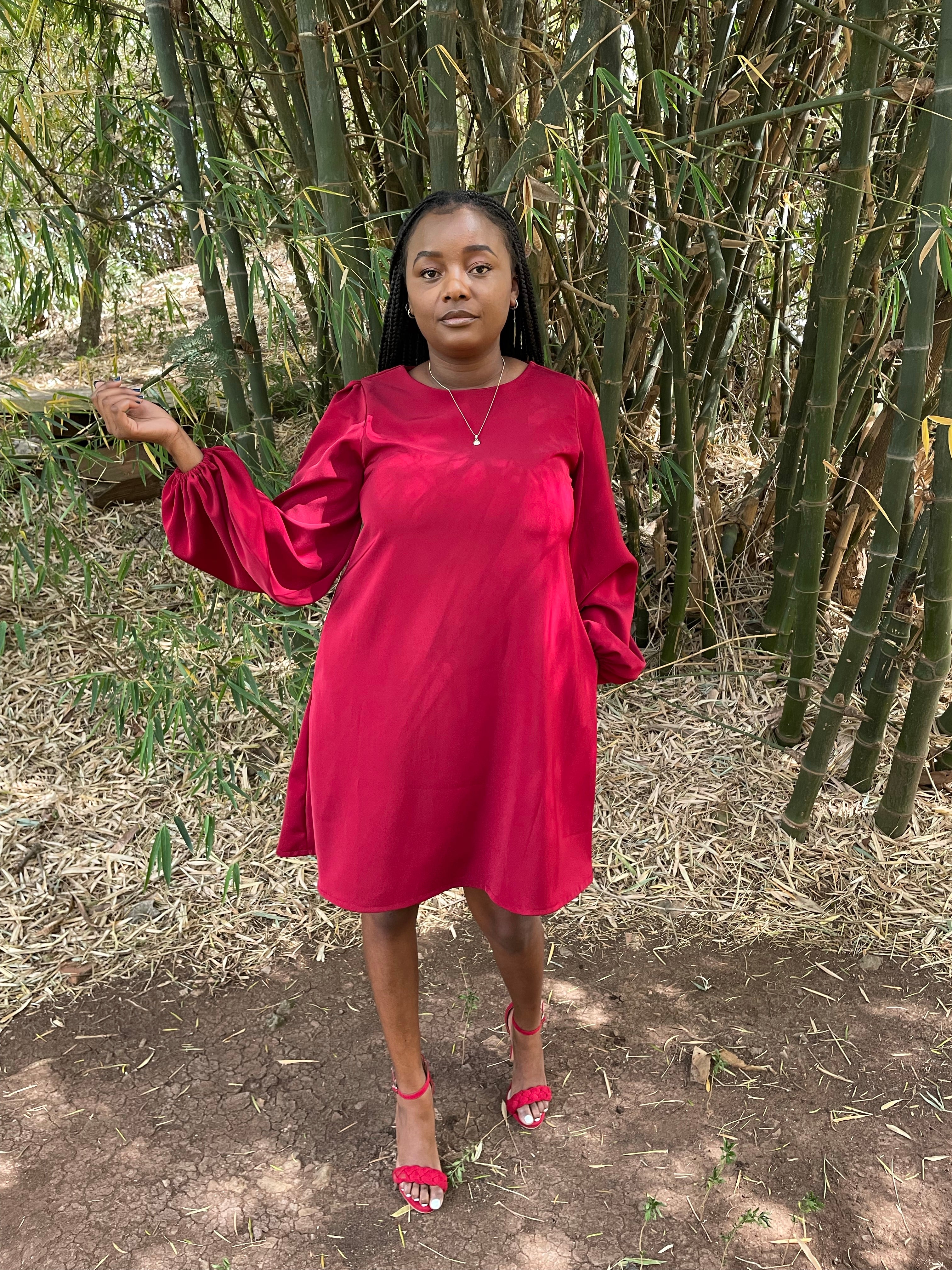 Above Average A Line Dress Burgundy Zia Africa