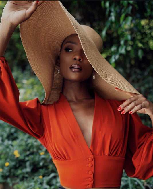 "Sahara" Lantern Sleeve Blouse