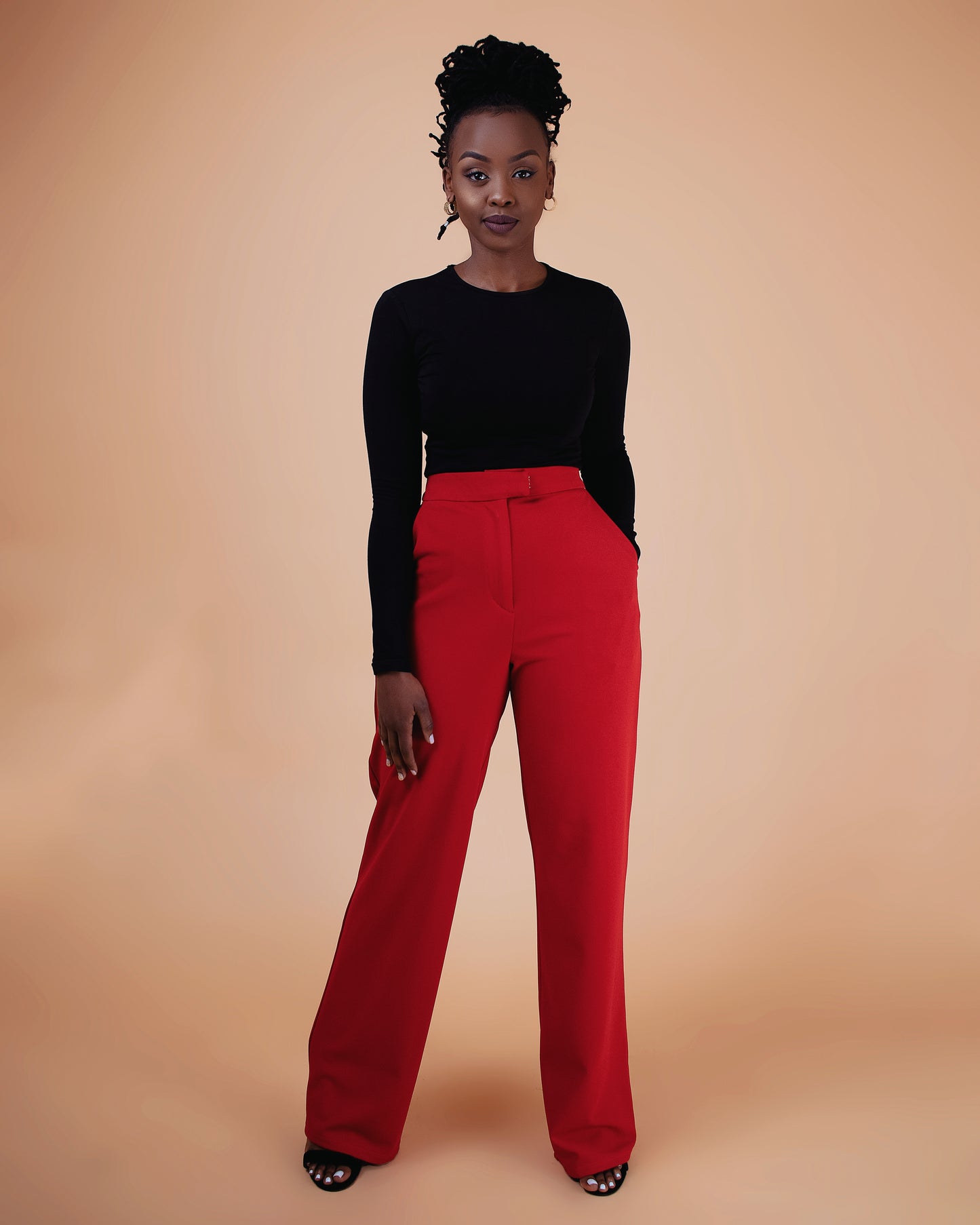 "Girl Boss" Red Wide Leg Pants