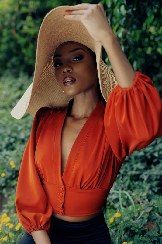 "Sahara" Lantern Sleeve Blouse