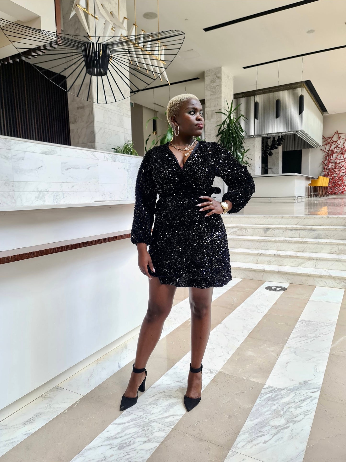 “Made for you" Sequin Wrap Dress